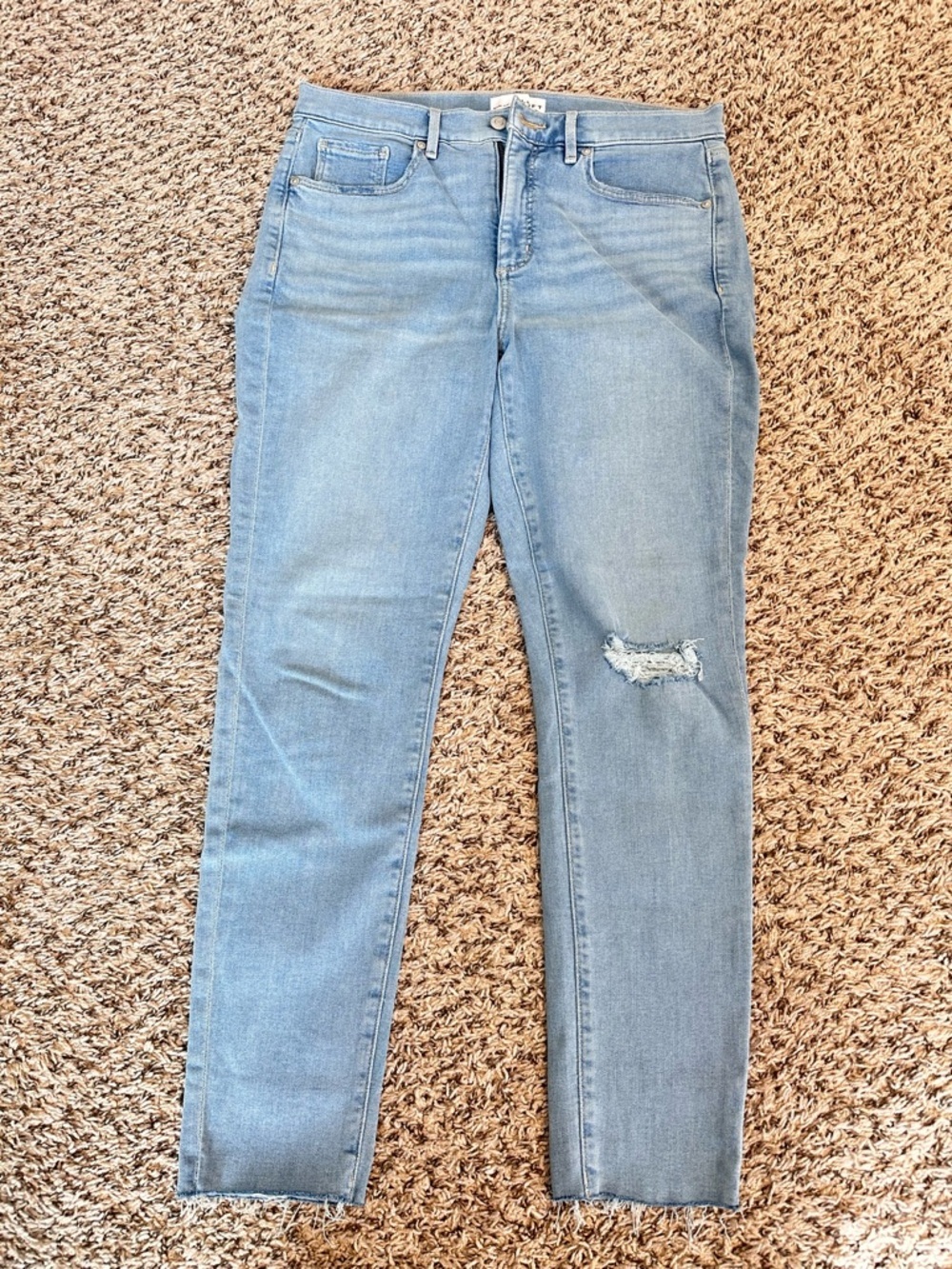 Light Blue Women's Loft Distressed Skinny Jeans